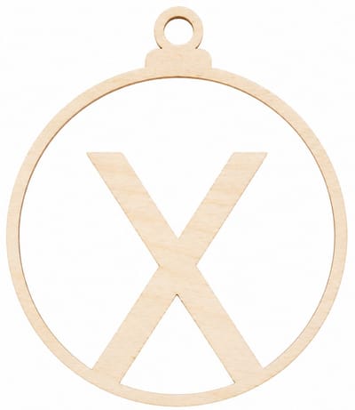 Houten kerstversiering - Wooden Christmas decoration | Letter “X” | 9cm | Licht hout - Natural wood | Kerstbal - Christmas tree bauble - Houten Hangers - Kerstboom - Alfabet - Alphabet - Kerstdecoratie - Naam
