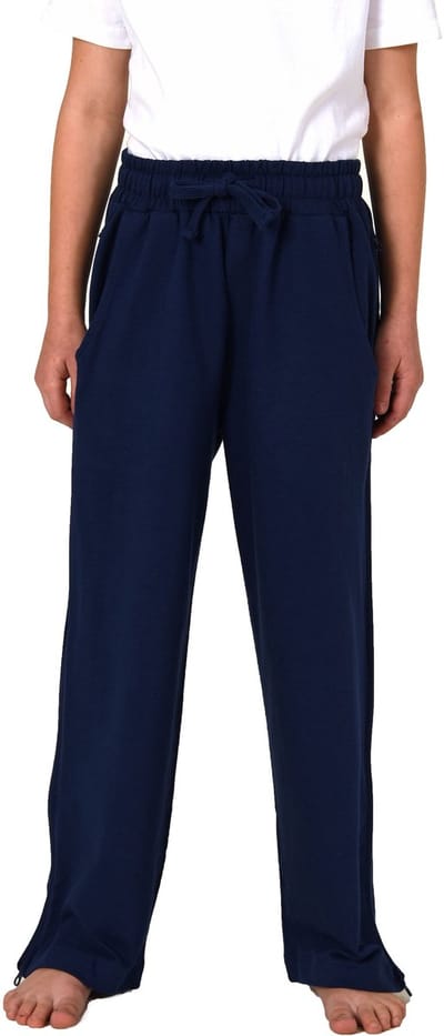 Unisex kinderrevalidatiebroek met zijrits joggingbroek voor revalidatie, fysio, gipsbeen