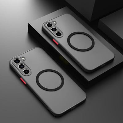 Mat Magnetisch Voor Samsung Galaxy S25 S24 S23 S22 S21 S20 Ultra Plus FE A54 A53 A13 Note 20 10 5G Hoes Draadloos Opladen Cover For S23 FE
