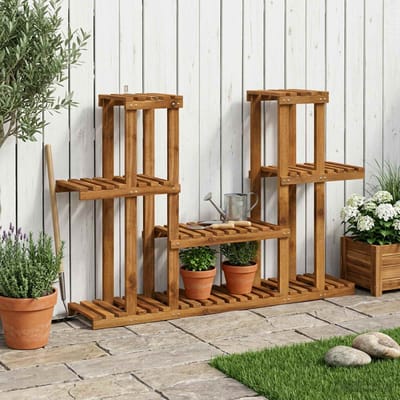 vidaXL - Plantenstand - Naturel - 123 - x - 25 - x - 78,5 - cm - Massief - Acacia - Hout