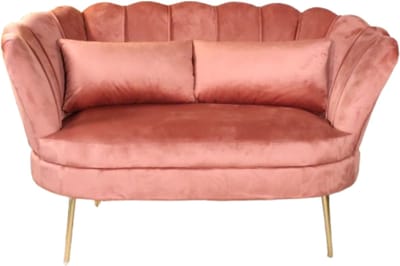 Zitbank Belle 2 zits velvet oud roze bankstel 135cm stof incl. 2 kussens bank zetel