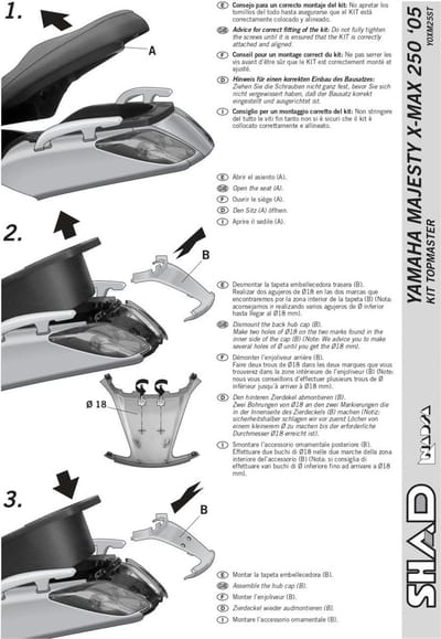 Support de top case Shad pour Scooter Yamaha 250 Xmax 2005 à 2009 Y0XM25ST / TOP MASTER Neuf
