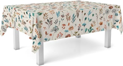Wasdoek tafelkleed, afmetingen 140 x 140 cm, vlekwerend, tuintafelkleed in beige, 100% Made in Spain, geen doordringen van vloeistoffen