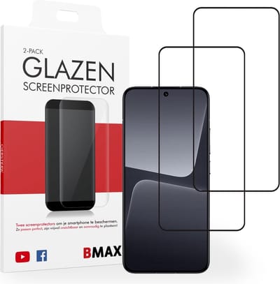 2-pack BMAX geschikt voor Xiaomi 13 Screenprotector - Full Cover gehard glas - Apple screenprotectors - Telefoonaccessoires - Telefonie & Accessoires - Beschermglas - Glas screenprotectors - Zwart