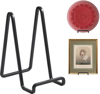 La'Moussawi ® Decoratieve Metalen Standaard voor Borden, Foto's en Boeken in Zwart - 4 Stuks