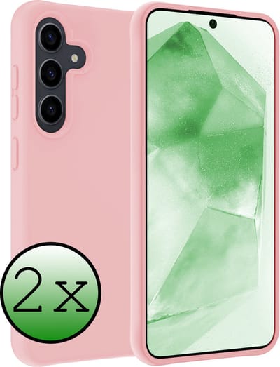 Hoesje 2 Stuks - Geschikt voor Samsung Galaxy A55 - Sterk & Shockproof - Case Siliconen - Back Cover - Telefoon Hoes - Lichtroze
