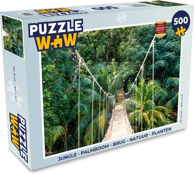 Puzzel Jungle - Palmboom - Brug - Natuur - Planten - Legpuzzel - Puzzel 500 stukjes