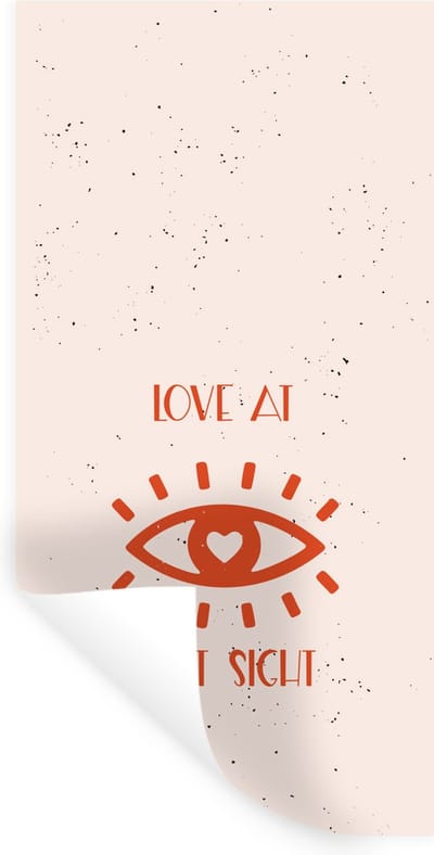 Muurstickers - Sticker Folie - Quotes - Romantisch - Stel - Love at first sight - Spreuken - 40x80 cm - Plakfolie - Muurstickers Kinderkamer - Zelfklevend Behang - Zelfklevend behangpapier - Stickerfolie