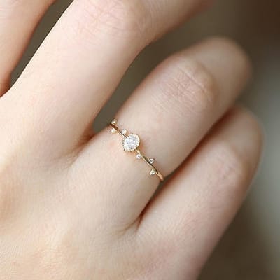 Huitan Mode Fijnere Ring voor Vrouwen Goudkleurig Tak Blad Ontwerp Eenvoudig Stijlvol Vrouwelijk Accessoire Feest Dagelijkse Slijtage Chique Sieraden 6