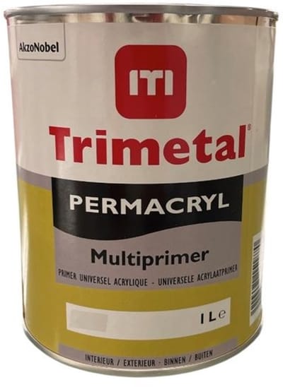 Trimetal Permacryl Multiprimer - Hechtprimer op diverse ondergronden - Waterbasis - Binnen en buiten - 1 L - Donkergrijs S2.05.47