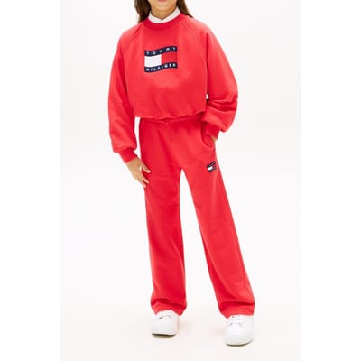 Tommy Hilfiger Girls Tommy Wave Sweatpant Red Alert Größe: 10 | Hosen Outlet | kids | Rot