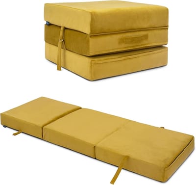 Opvouwbaar Matras - Logeerbed Futon - Comfortabel Slapen - 3-Delig Ontwerp - 198x66x14 cm - Tumeric