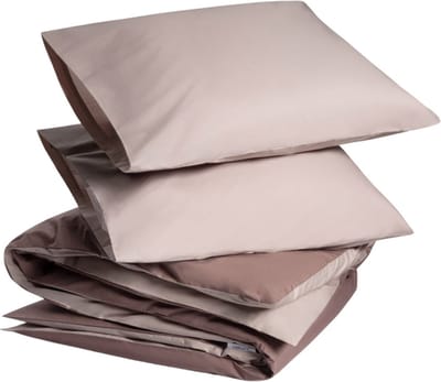 Yumeko dekbedovertrek percal katoen dubbelzijdig roze/mauve 200x220 + 2/60x70 - Bio, eco & fairtrade