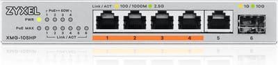 ZyXEL XMG-105HP 5-Port 2.5G PoE (70W) Unmanaged Switch with 10G Uplink SFP+