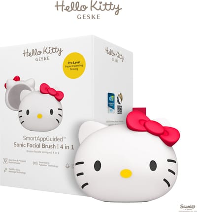 GESKE x Hello Kitty | SmartAppGuided™ Sonic Facial Brush | 4 in 1 | Elektrische gezichtsreinigingsborstel | Reinigingsborstel | Gezichtsborstel | Huidreiniging | Huidverzorging | Zachte reiniging