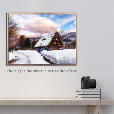 Diamant borduurwerk sneeuwhutten landschap handgemaakte diamant schilderij handwerk kruissteek Home decor 20X30CM gray