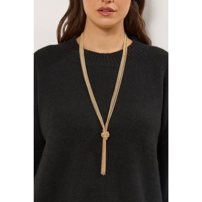 Yours Goudkleurige Lange Ketting Met Kwastjessize One Size