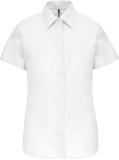 Kariban Dames Oxford blouse korte mouwen K536 - White - 4XL