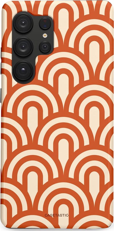 Casetastic hoesje geschikt voor Samsung Galaxy S25 Ultra - Dubbellaagse bescherming - Oranje Bogen Parade - Fashion Case - Terracotta Crème