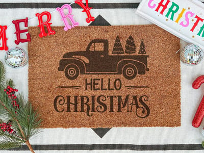 Hello Christmas | 90x60 cm | Nieuwe huis cadeau | Ingangsmat | Deurmat met stijl | Verhuizing cadeau | Praktisch & trendy | Perfect voor binnenkomst | Cadeau voor nieuwe woning