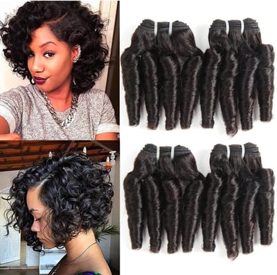 4 Bundels Braziliaans Onbewerkt Menselijk Haar Losse Golf Spiraal Krul Bundels Korte Weave Natuurlijke Kleur