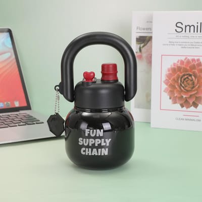 Le Nouveau Pot de Transport à Double Bouche pour Boire Portable Filles Été Haut Niveau d'Apparence Grande Capacité Paille Tasse à Grand Ventre Tasse Thermos Portable 650ml