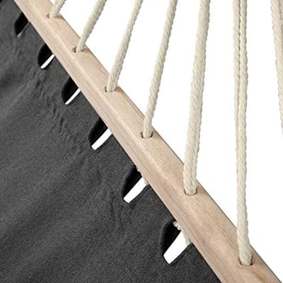 Katoenen Hangmat - Dubbele Ligplaats - Tuin Ontspanning - Inclusief Kussens - 232 x 148 cm - Antraciet