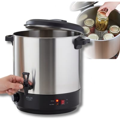 Adler AD 4538 28 L 3000 W RVS kranen Elektrische Warbler Pasteuriserpotten