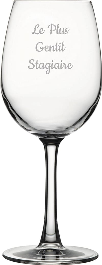 Witte wijnglas gegraveerd - 36cl - Le Plus Gentil Stagiaire