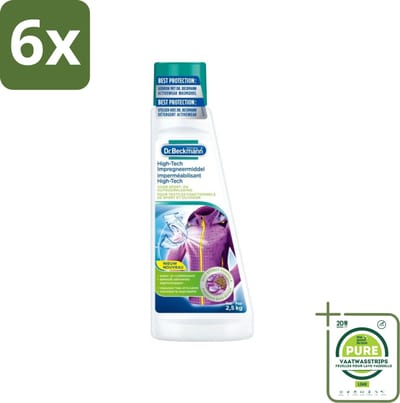 Dr. Beckmann - High Tech Impregneermiddel - Sport- & Outdoorkleding - Witte en Gekleurde Was - 2.5 KG - Voordeelverpakking - 6 stuks - Sportkleding impregneren - Outdoor kleding impregneren