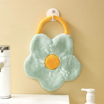 WiseGoods Premium Gastenhanddoek Bloem - Badkamer Handdoeken - Zacht Sneldrogend Decoratieve Handdoek Voor Toilet & Wc - Groen