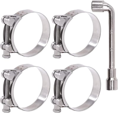 Verstelbare T-Bolt Slangklemmen van RVS - 4 Stuks - Voor 74-79mm Slangen, Duurzaam en Sterk, Ideaal voor Auto en Tuingebruik