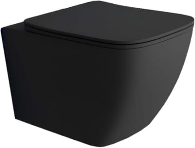 Stijlvol Mat Zwart Hangend Toilet met Softclose en Randloze Technologie