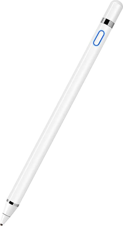 Stylus Pen Voor Smartphones En Tablets Oplaadbare Active Touch Pen Pencil Universeel - Wit