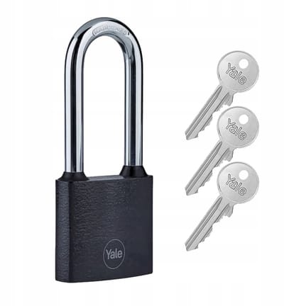 Yale Y111B hangslot met verlengde beugel - zwart