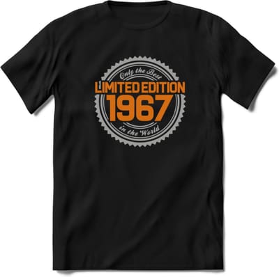 1967 Limited Edition Ring T-Shirt | Zilver - Goud | Grappig Verjaardag en Feest Cadeau Shirt | Dames - Heren - Unisex | Tshirt Kleding Kado | - Zwart - S