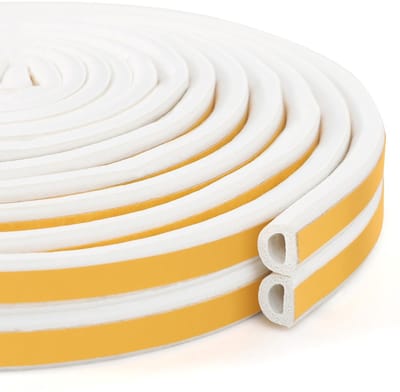 Afdichtingstape - Zelfklevende Rubber Schuimafdichtstrip - 9 mm x 6 mm, 10 m Wit