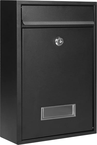 Brievenbus Wand Hangend - Maxozo Letry - Postbus Mailbox - Wandbrievenbus - Aluminium - Zwart