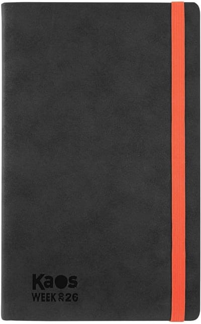 Agenda 2026 - Weekplanner Maanden - Dagelijkse Planning - Thermo Omslag - 13 x 21 cm - Zwart Oranje