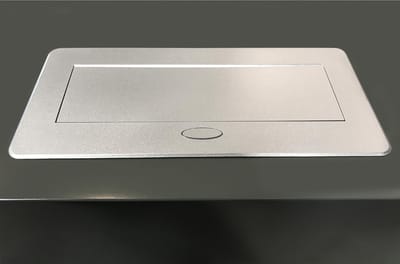 Emuca Aansluitdoos Atom Lite voor bureau, 2 enchufes EU + 1 USB tipo A + 1 USB tipo C, 265x120mm, Staal en aluminium, Metal-grijs