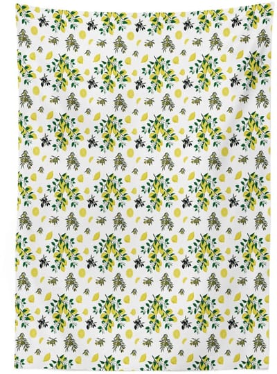 ABAKUHAUS Tafelkleed 140x200 cm – Vintage Bloemen en Vlinders – Meerkleurig Pastel