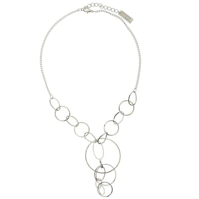 Behave - Zilverkleurige ketting met cirkelhanger - Minimalistische stijl