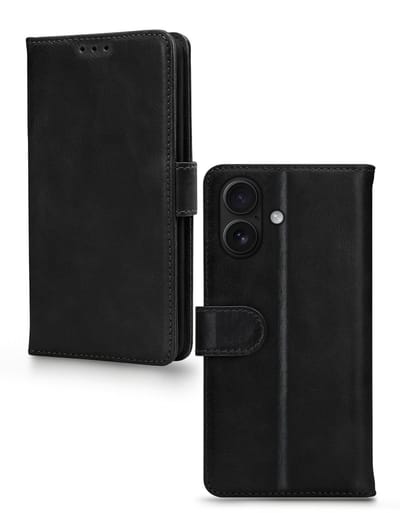 Mobilize Telefoonhoesje geschikt voor Apple iPhone 17 Hoesje | Mobilize Premium Gelly Bookcase Portemonnee | Pasjeshouder voor 3 Pasjes | Telefoonhoesje voor Pinpas / OV Kaart / Rijbewijs - Zwart