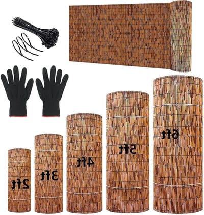 Natuurlijke Rietmat - Bamboe Rol - Privacy Creëren - Dicht Geweven - H180xL400cm - Bruin