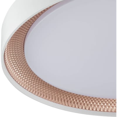Brilliant LED plafondlamp Waldo, wit/roségoud, Ø 48,5 cm, CCT, dimbaar.