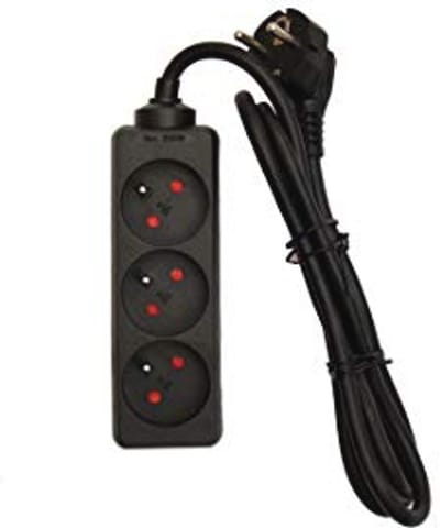 Multistekkerdoos 3 x 16 A - 1,5 m - Zwart