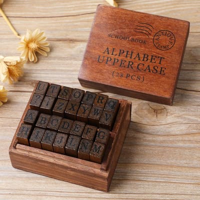 28 stuks alfabet stempels vintage houten rubberen letter standaard stempelset voor knutselen kaarten maken planner scrapbooking dagboeken