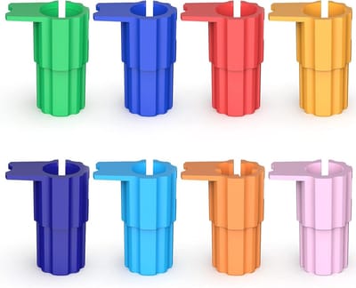 Pen Marker Adapters - Penhouders Snijmachine - Tekenen en Snijden - Gegraveerde Afkortingen - 8 Stuks - Veelkleurig