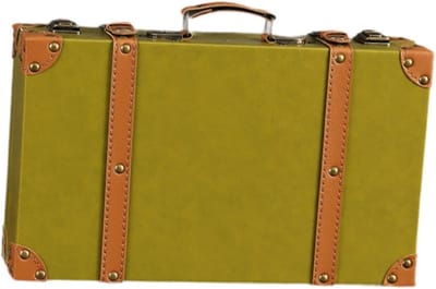 Vintage Koffer - Houten Opbergdoos - Decoratieve Opslag - Antiek Ontwerp - 34cm x 8cm - Groen