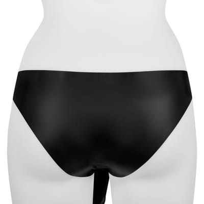 Rimba - Latex Dames Slip Met 2 Dildo's Binnen en Buiten